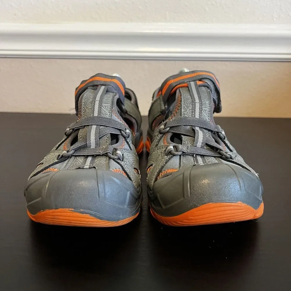 Merrell Boys Hydro Sandals Size 7 W‎ Grey Orange Hike Camp Comfort Water